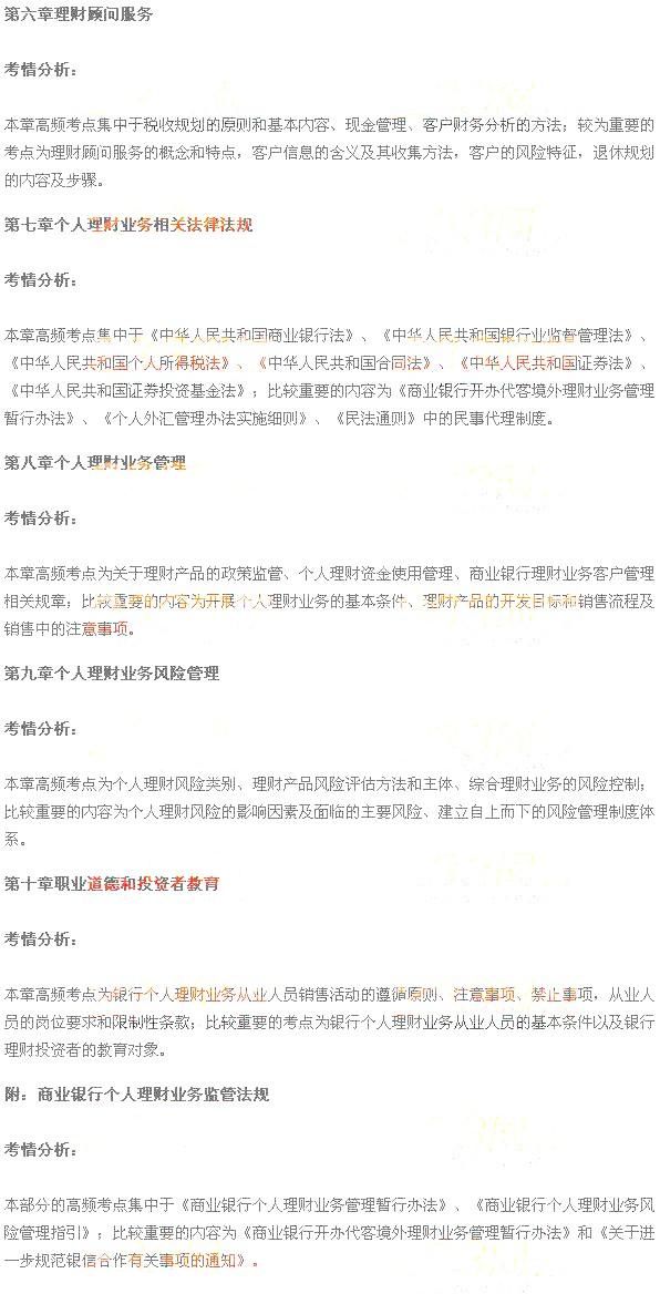 個人理財考情分析3